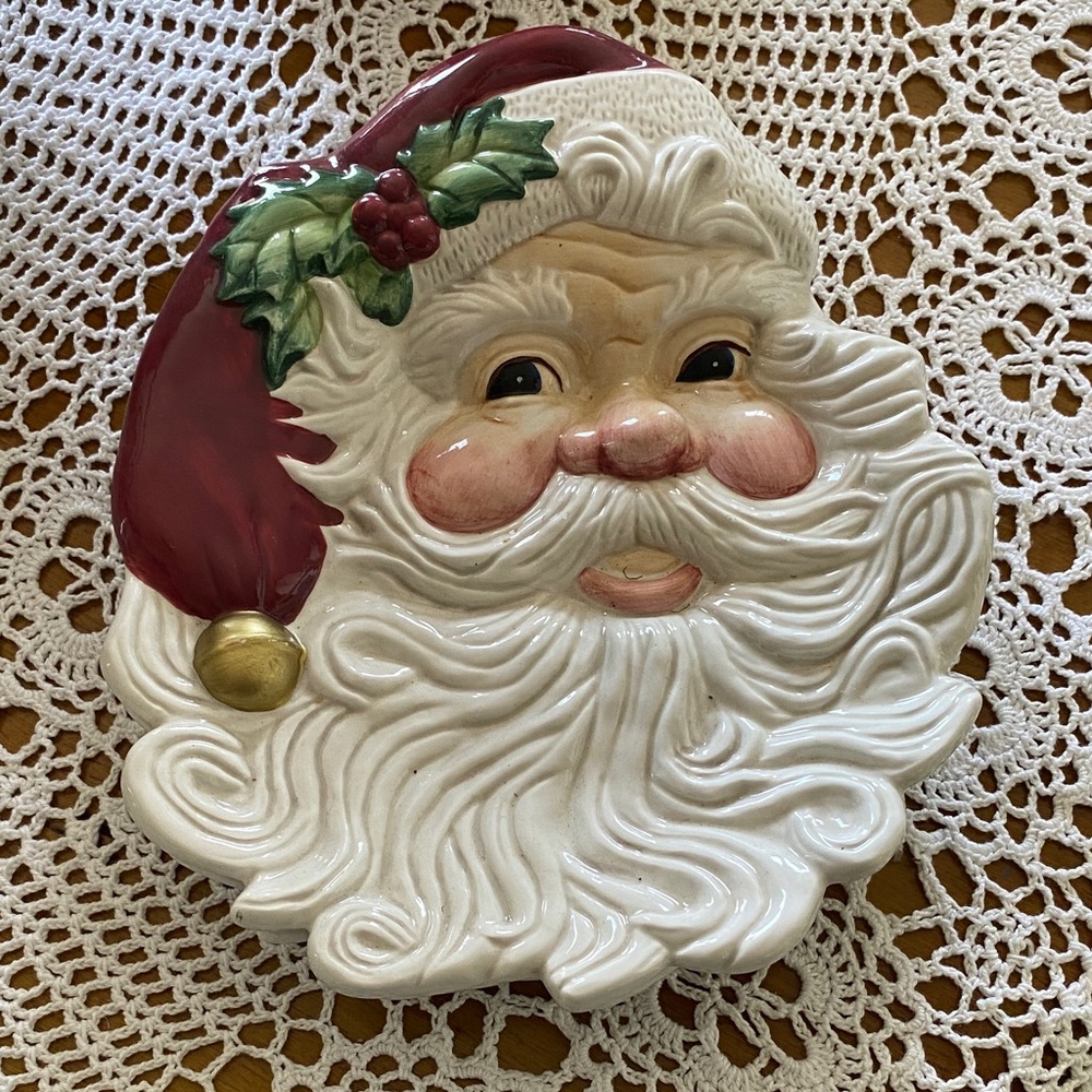 Jolly Santa Claus Ceramic Wall Art